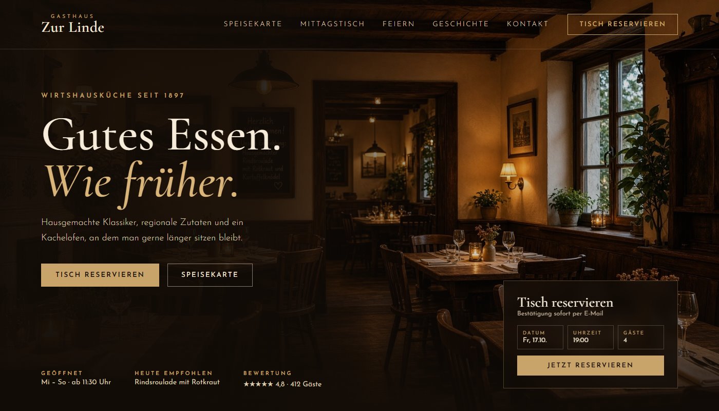 Beispiel: Restaurant-Website mit Online-Reservierung