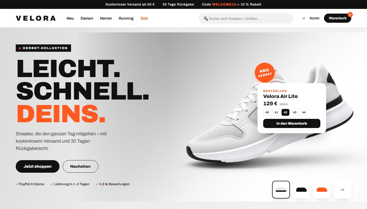 Beispiel: Online-Shop für Sneaker mit Warenkorb